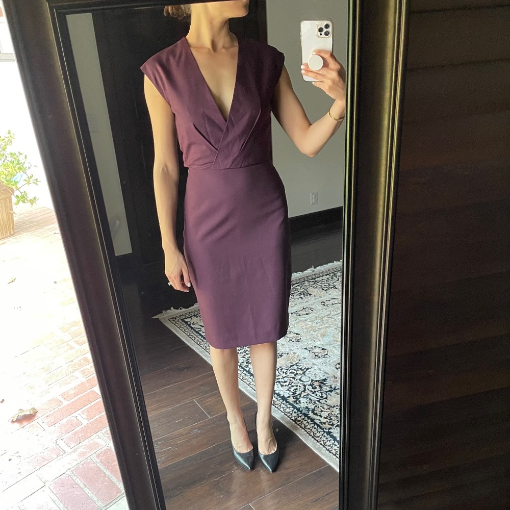J. Crew Purple Wool Midi Dress - Size 00